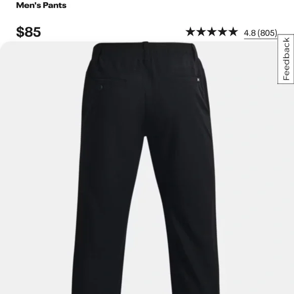 Under Armour UA Drive Golf Pants Straight Leg Fit Men's 32x32 Black Reg. $85 EUC - Picture 4 of 9
